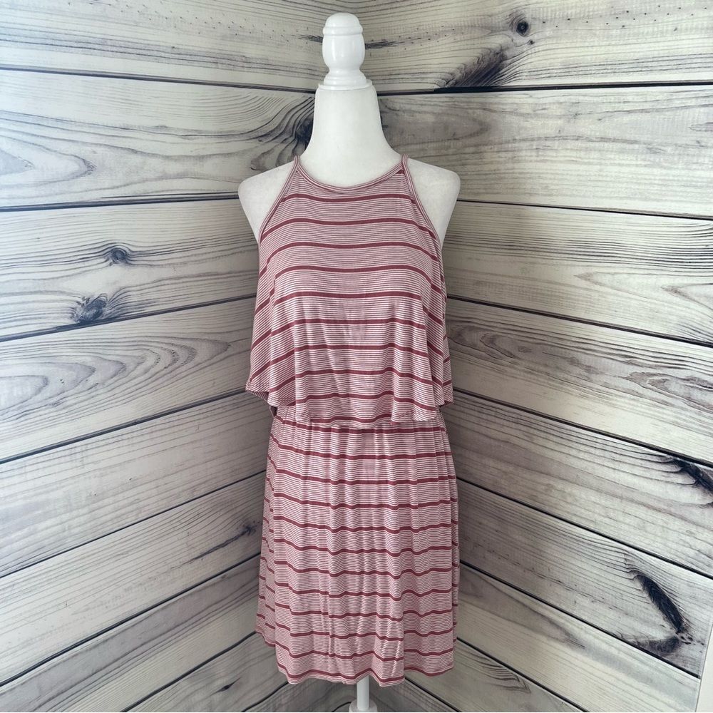 Pink Rose Mauve-Pink & White Striped Dress